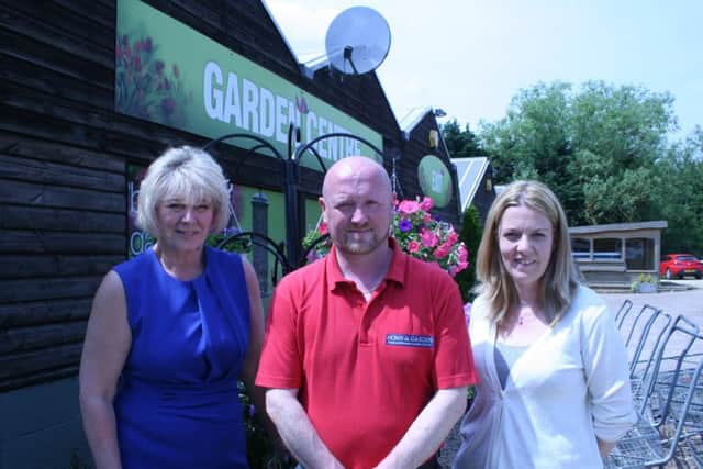 Pictured in 2016 are Home and Garden director Karen Gill (left), Leighton's Garden Centre general manager Richard Quint and marketing manager Claire Gill at the Hockliffe Road centre