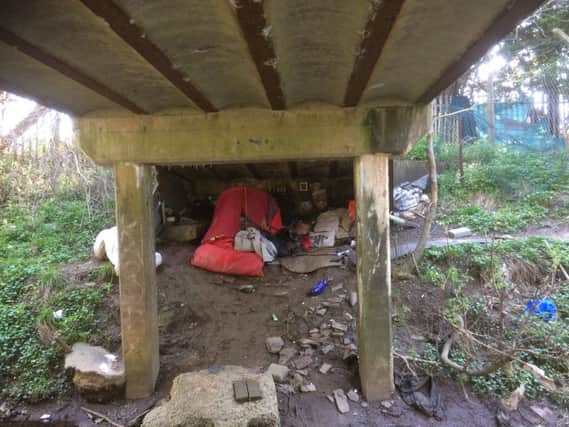 The homeless have been taking shelter under the bridge at the southern end of Parson's Close Recreation Ground