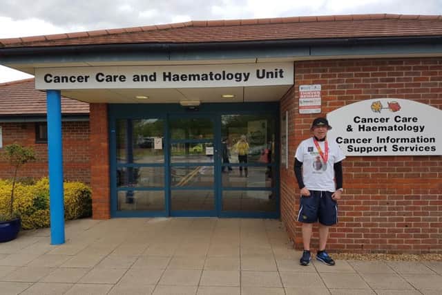 Andy was invited to Stoke Mandeville Hospital's Cancer Care and Haematology Unit