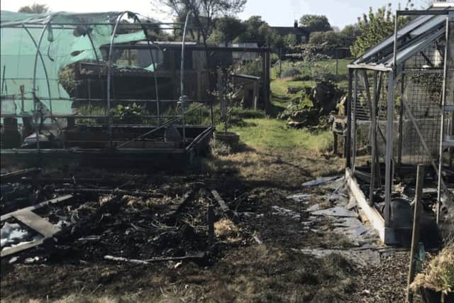 A shed at Totternhoe Allotments was set on fire on Monday, May 7