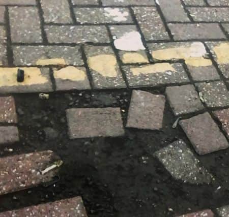 Photos of the pavement near Waitrose sent in by a reader