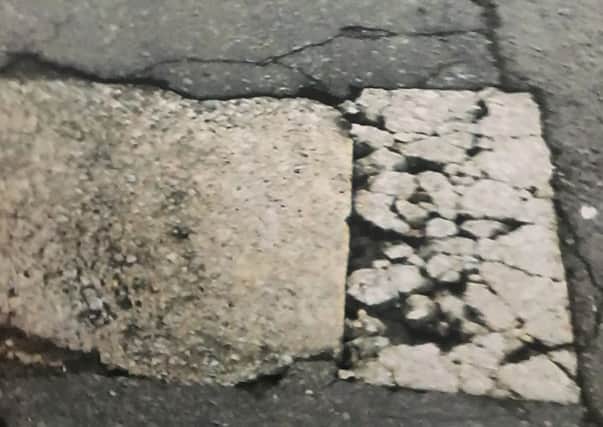 Photos of the pavement near Waitrose sent in by a reader