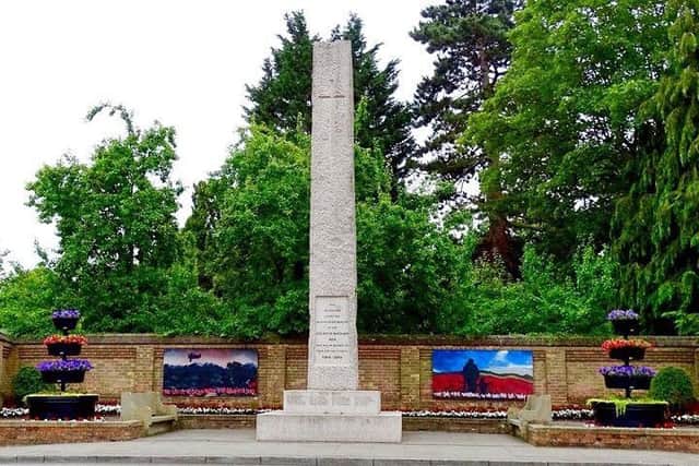 The murals at the cenotaph.
