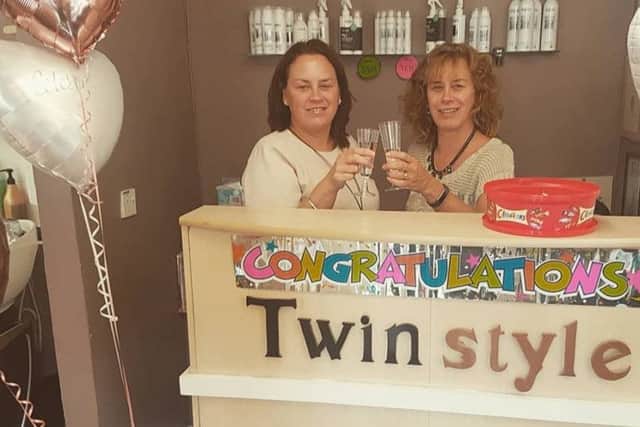Julie and Mandy (right) pictured on the salon's 30th anniversary. Customers think the salon is a safe place to go.
