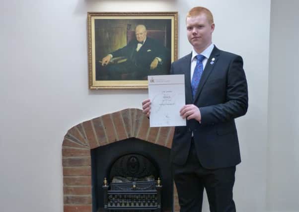 Award winner: Tom is a member of the United Kingdom Network Scouts and attends Central Bedfordshire College.