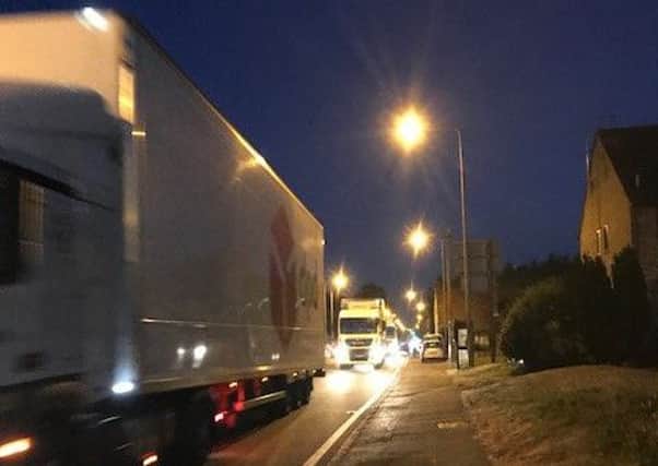 Traffic on the A5 in Hockliffe on Friday night when M1 was closed in June