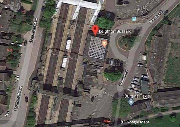 A satellite view of Leighton Buzzard Train Station. Photo from Google Maps