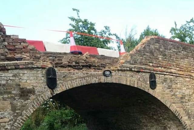 The Brownlow Bridge was also damaged in May 2018 after a vehicle crashed into it. It was repaired and a diversion was put in place while work was undertaken. However, businesses claim that no-one complained then because people knew the restriction wasn't permanent. PHOTO: Andy Day