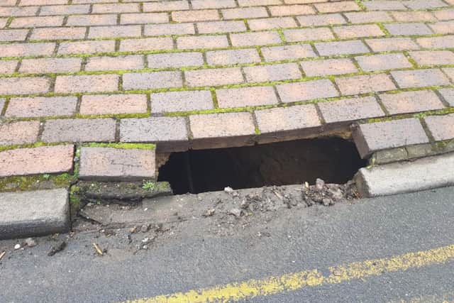The void in New Road, Linslade. Photo: Leighton Buzzard Community Policing Team