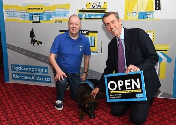 Andrew Selous MP at the event organised by the charity Guide Dogs