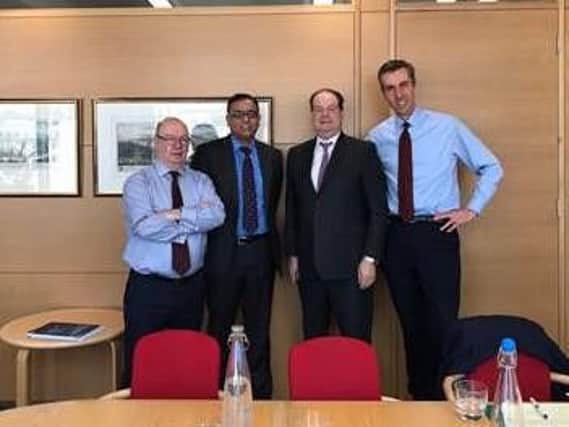 Alistair Burt MP, Mohammad Yasin MP, Stephen Hammond MP, and Andrew Selous MP attended a meeting at The Department for Health where they lobbied for the extra funding