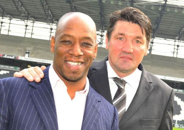 Mick Harford with Ian Wright at former club MK Dons