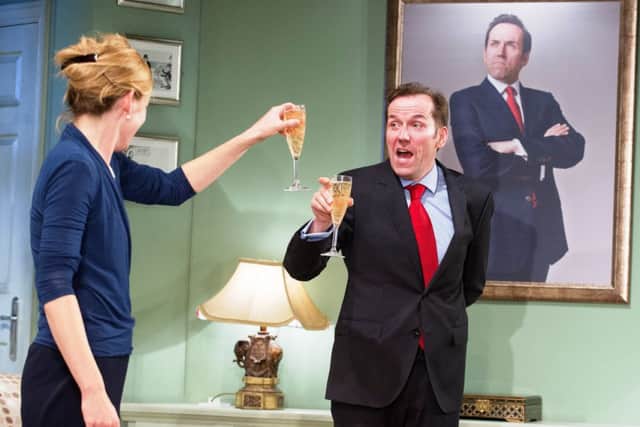 Nancy Carroll and Ben Miller in The Duck House. Photo by Tristram Kenton.