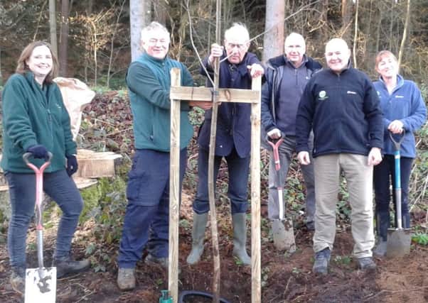 Pictured, from left, are Gill Welham, Bob Holland, Peter Smith (all Greensand Trust), Clive Beckett (former Central Beds Council countryside sites manager), Trevor Smith and Lyndsey Bignell (both of  Central Beds Council).