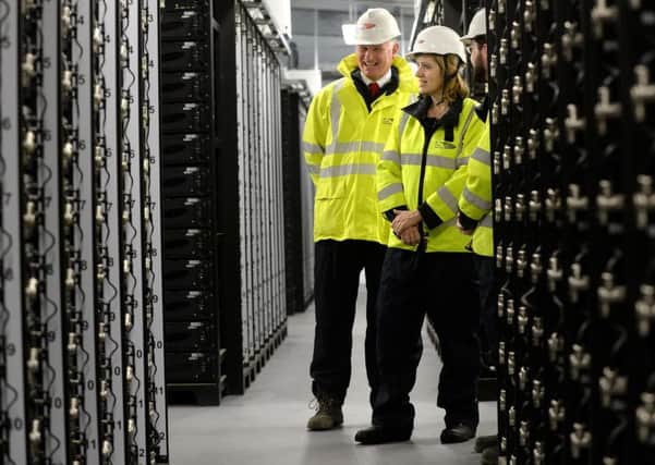 Energy Minister Amber Rudd visits UK Power Networks' big battery at Woodman Close, Leighton Buzzard