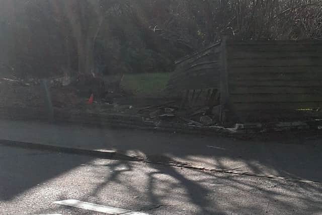 The damage in Stoke Road, Linslade