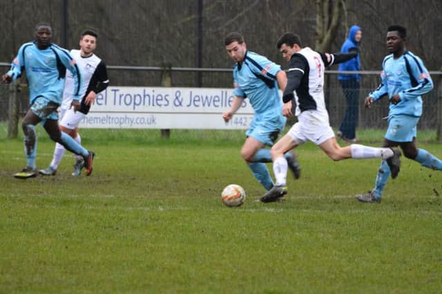 Match action from Kings Langley's victory over Leighton Town. Picture (c) Chris Riddell PNL-160214-145859002