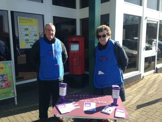 Leighton Linslade Cancer Support Group raised money for the charity outside Morrisons