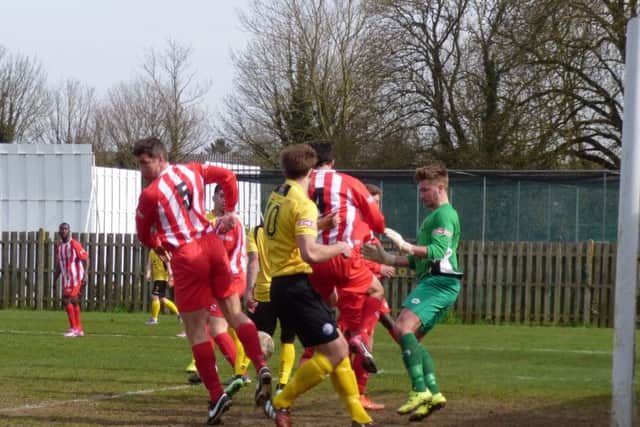 Leighton Town go down 1-0 to AFC Rushden and Diamonds. Pics: Phillip Duffy