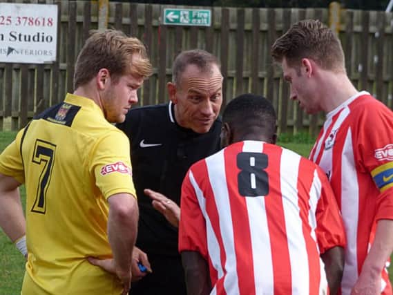 Leighton Town go down 1-0 to AFC Rushden and Diamonds. Pics: Phillip Duffy