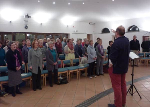 Aylesbury Choral Society in rehearsal.