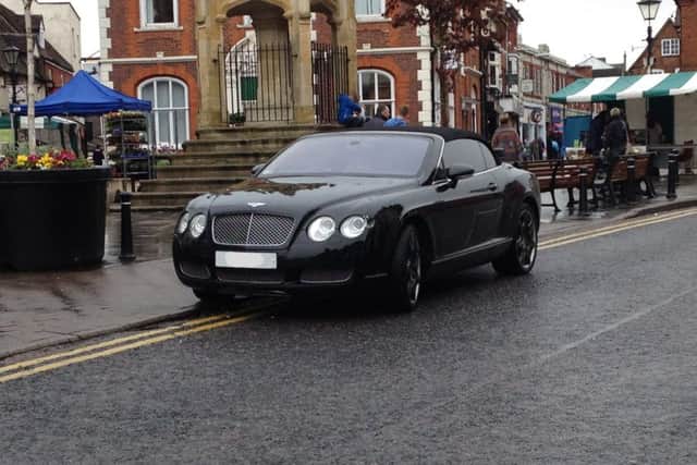 Frank Bruno's car parked by the market in Leighton Buzzard