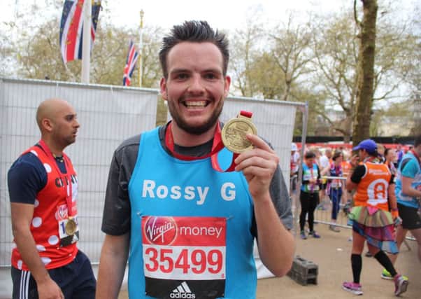Ross ran the London marathon for Childhood Eye Cancer Trust