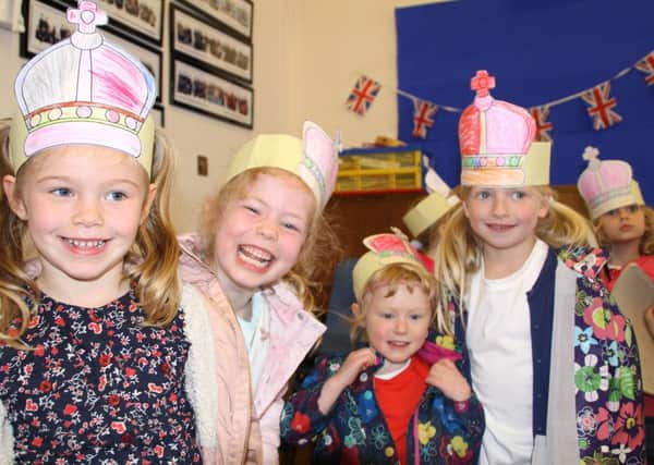 Children at leighton Linslade Lower School celebrate the Queen's birthday