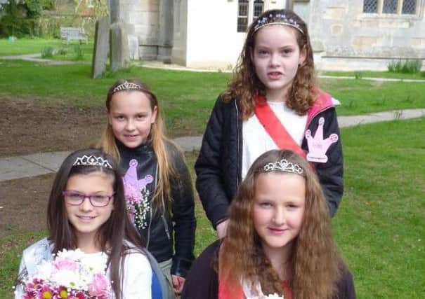 Edlesborough carnival queen Millie Christie, princess Daisy Potton and attendants Isabel Marsh and Frida Merino