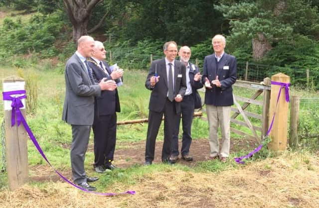 From left, Stuart Wyles (Tarmac), Cllr David Bowater (Central Bedfordshire Council), John Torlesse (Natural England), Stewart Lane (Wildlife Trust) and Peter Smith (The Greensand Trust)