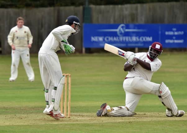 Great Brickhill's Mark Nelson hit 58 not out before the rain came down. Pic: Jane Russell