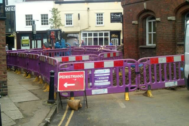 The burst water main on Market Square is still causing problems