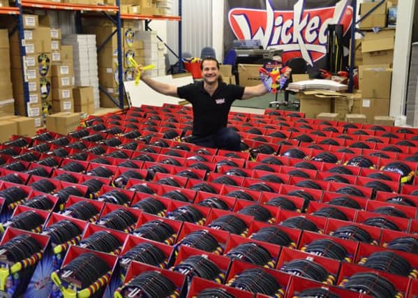 Wicked Vision MD David Strang with the Boomas he manufactures in Britain and sells to Australia