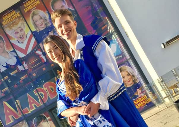 Joe Ashman and Olivia Chan appear as Aladdin and Princess Jasmine in Dunstable's Grove Theatre pantomime