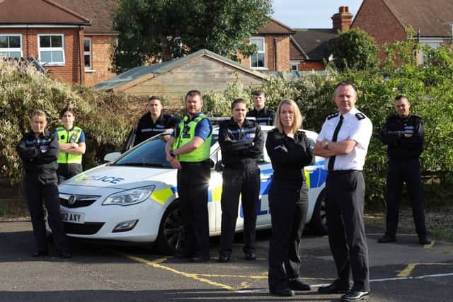 The Leighton Buzzard Sentinel team, with Sgt Louise Bates and Chief Inspector Sean Quinn  who is the force lead for Operation Sentinel