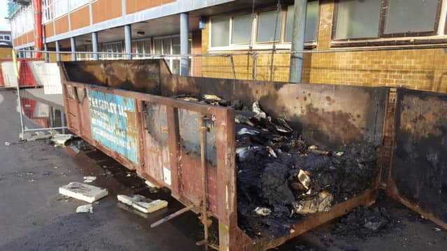 Fire at Brooklands Schools: Pics Beds Fire and Rescue