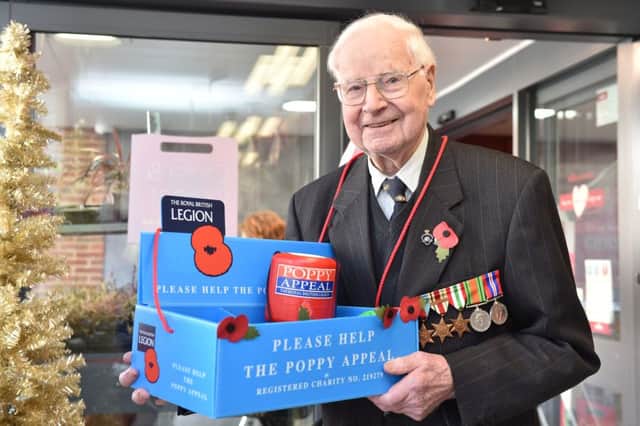 Wally Randall is still selling poppies at the age of 101