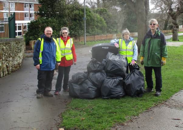 Leighton Linslade volunteers who took part in the Great British Spring Clean weekend with some of the 92 bags of rubbish collected