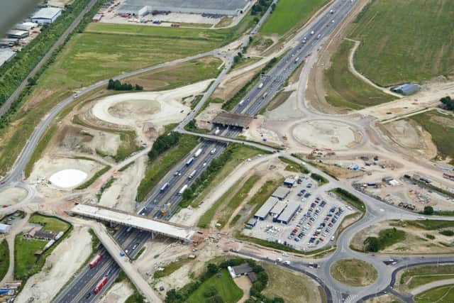 A5-M1 link road and new M1 junction 11A. Photo by Highways England