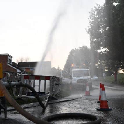 Water main leak in Linslade   Photo: Jane Russell
