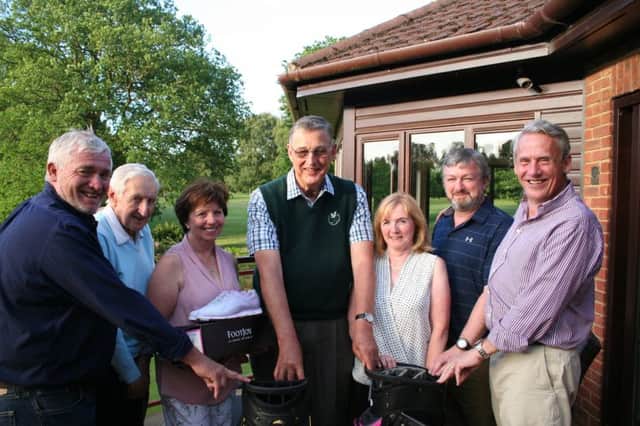 Winning Leighton golfers and organisers of the Captains  charity day which raised Â£1,500 for the Chiltern Multiple Sclerosis centre.