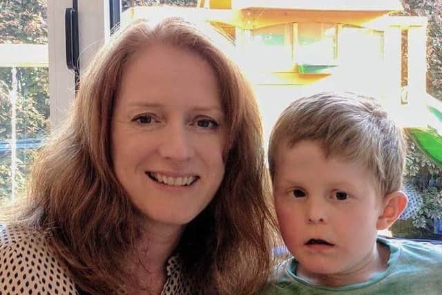 Mum, Ruth Platt, 42 and Toby, who is now aged seven, and "a very happy little boy", thanks to all the support the family had from LB Mencap.