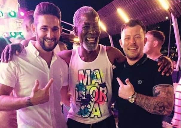 Norman on the stag weekend poses for photos despite telling revellers he isn't Morgan Freeman!