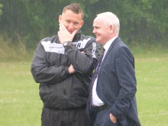 Scott Reynolds and Director of Football Sean Downey. Pic: Phil Duffy