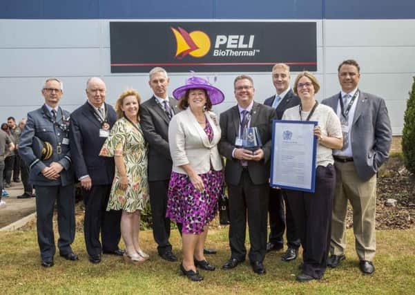 The presentation of the Queen's Award to Peli BioThermal at the offices in Leighton Buzzard
