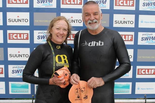 Keith and Jennifer after the Great North Swim last month