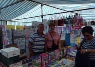 Dave and Kim on the cards stall